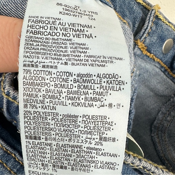 Levi's Denim Bermuda Shorts Girls Size 2T NWT Summer Casual Elastic‎ Waist - Picture 5 of 5